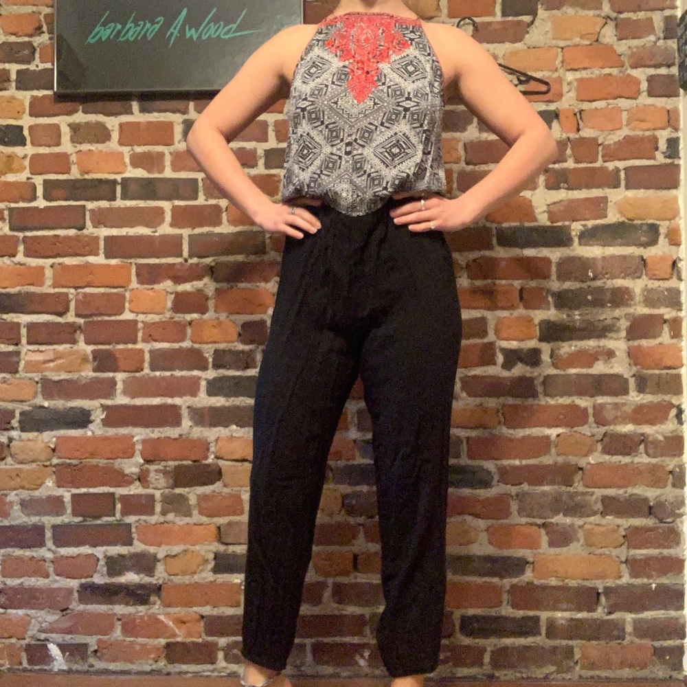 Francesca’s Black and White Jumpsuit